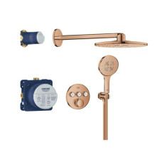 Grohe iebūvējama dušas sistēma ar termostatu SmartControl Rainshower SmartActive 310, warm sunset