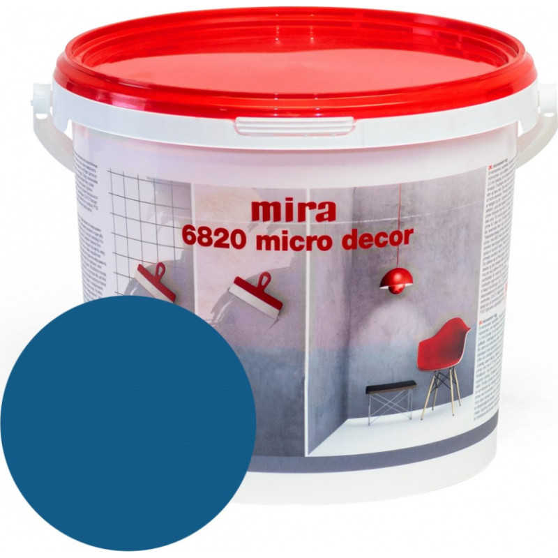 Mira 6820 Micro decor Sienu mikrocememta dekoratīvā špaktele, okeāna zila, 3kg
