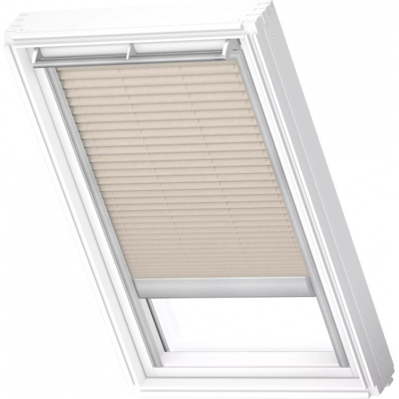 Velux FML Plisētas jumta logu žalūzijas ar elektrisko vadību, ar alumīnija sliedēm, MK04, 78x98cm, bēšas