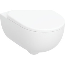 Geberit Selnova komplekts, sienas tualetes pods Premium, ar dziļo skalošanu, ar gludām sānu malām, Rimfree, ar tualetes poda vāku 53cm, balts - gab.