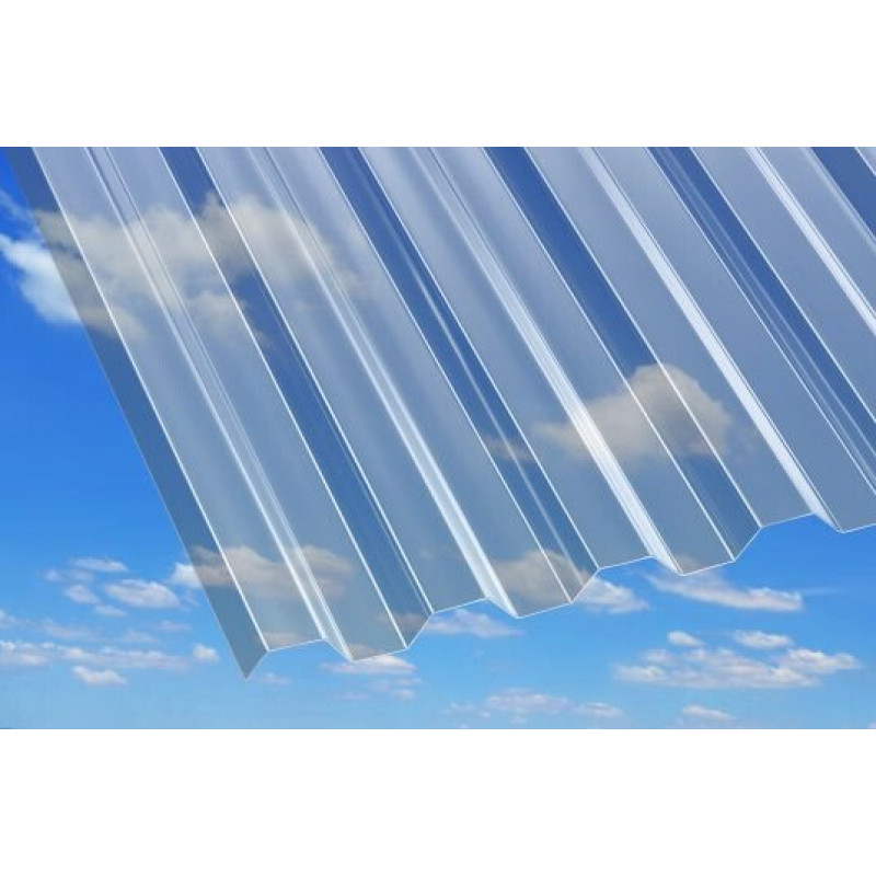 Profilētā polikarbonāta (PC) loksne Trapez, 1040x2000mm caurspīdīga / gab