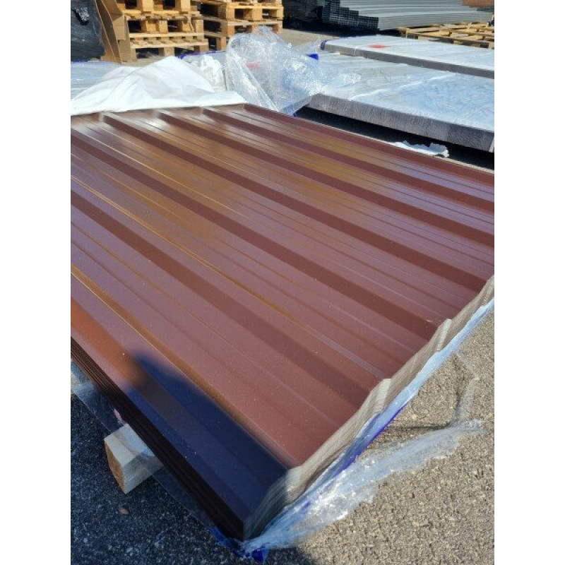 Metāla segums T18 E trapecveida, 0,40mm 2000x1185mm PS RAL8017 Brūns / gab