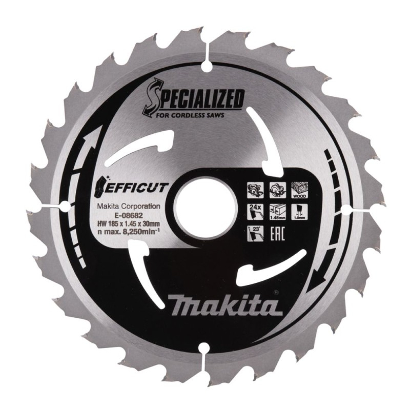 Makita Accessories Griešanas disks kokam MAKITA Efficut 185x30x1.45mm 24T