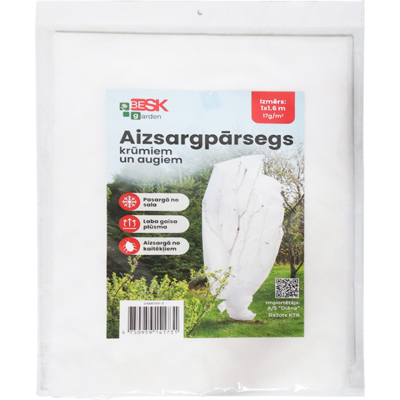 Besk Aizsargpārsegs krūmiem/augiem pret aukstumu 1.0x1.6m, 17g/m2