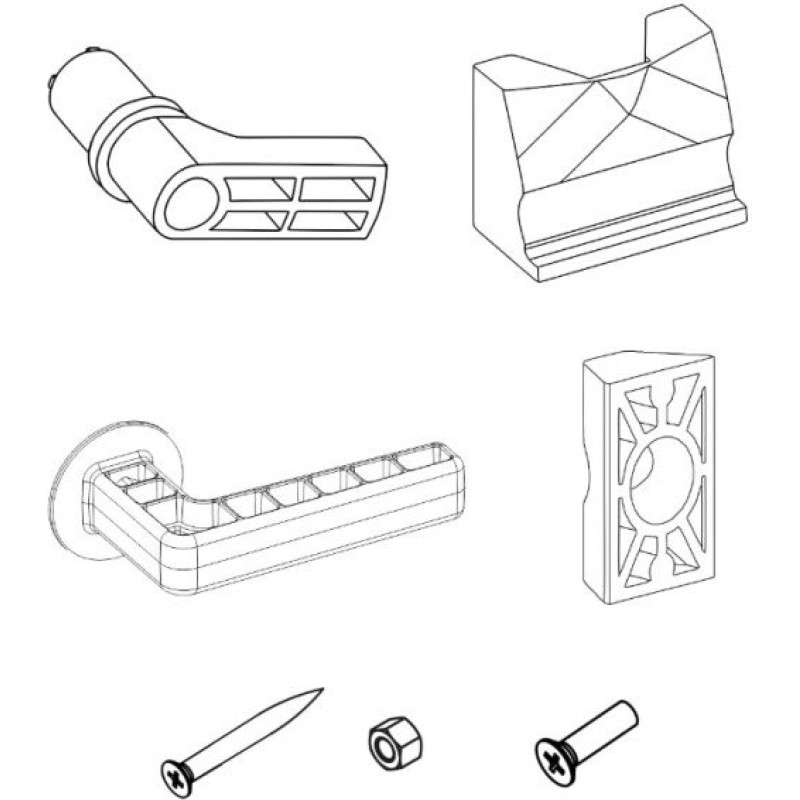 Siltumnīcas rokturis KLASIKA, plastmasas, pelēks