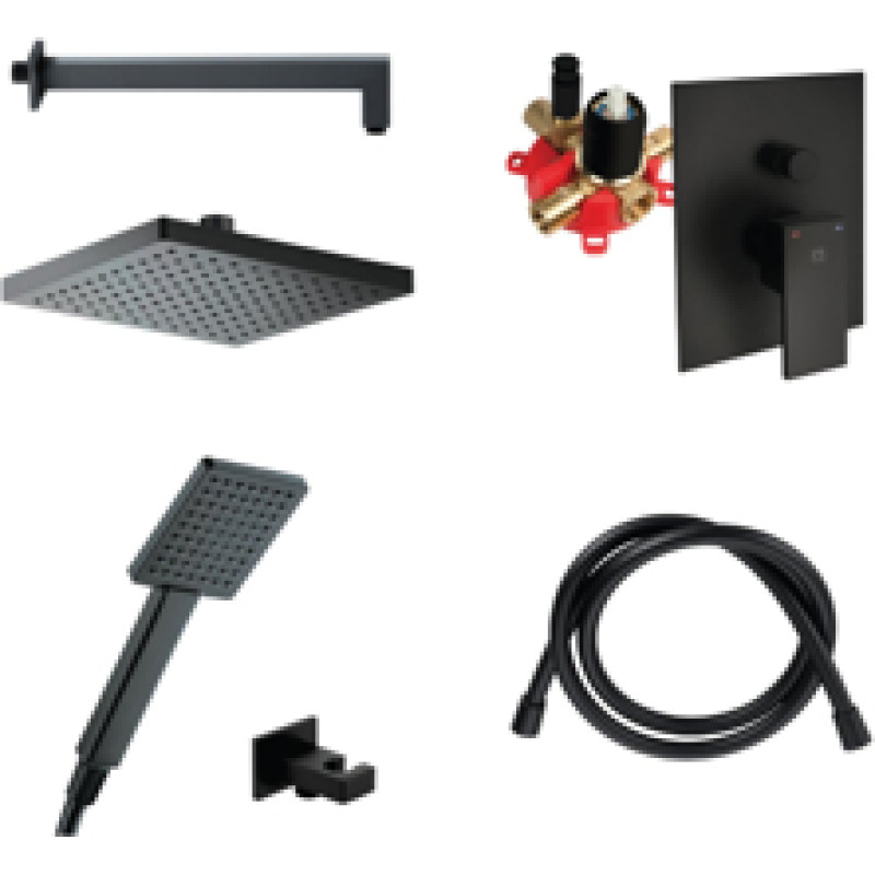 Herz Zemapmetuma dušas komplekts SQ q191B melns, Herz