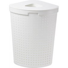 NHG Veļas grozs Seoul stūra ar vāku, balts