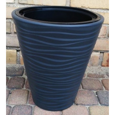 Form Plastic Puķu pods SAHARA 40cm 32L,  melns