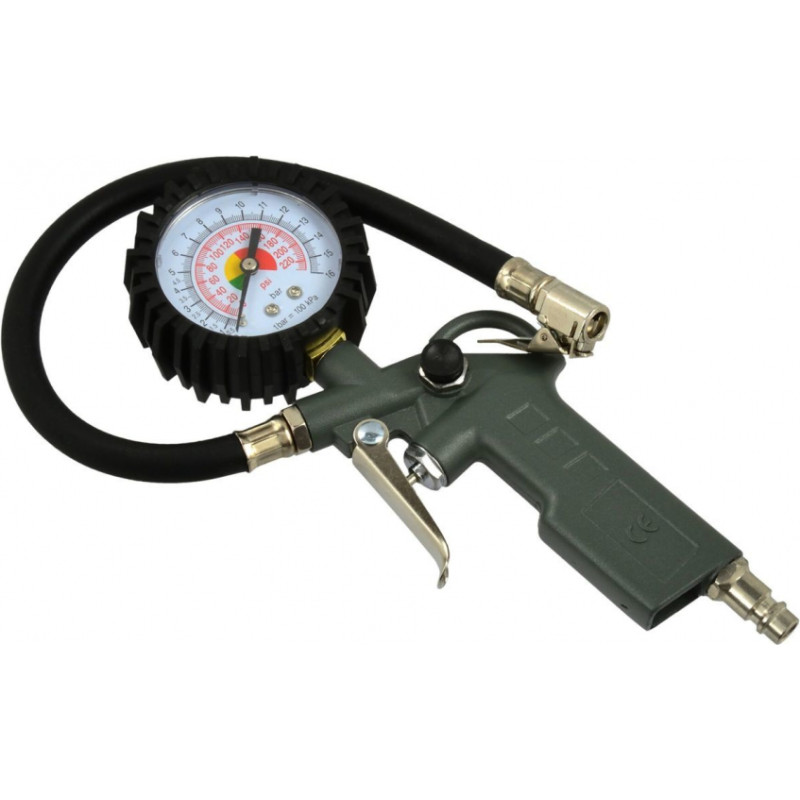 Geko Pistole riepu pumpēšanai ar manometru 63mm 0-12 Bar
