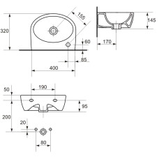 Cersanit Izlietne Parva 40, kreisā