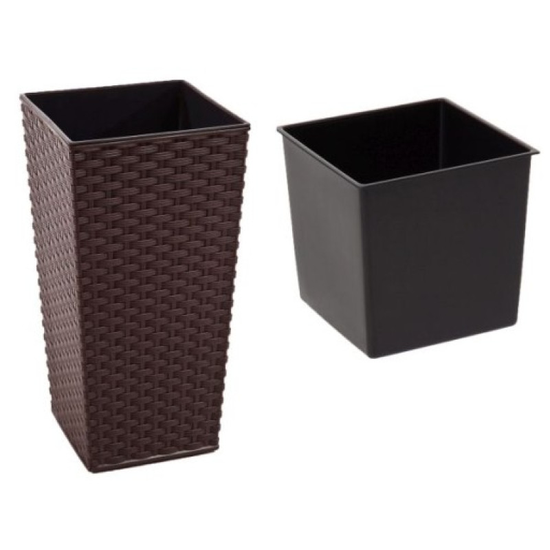 Lamela Puķu pods Finezja rattan 35x35x68cm, t.brūns