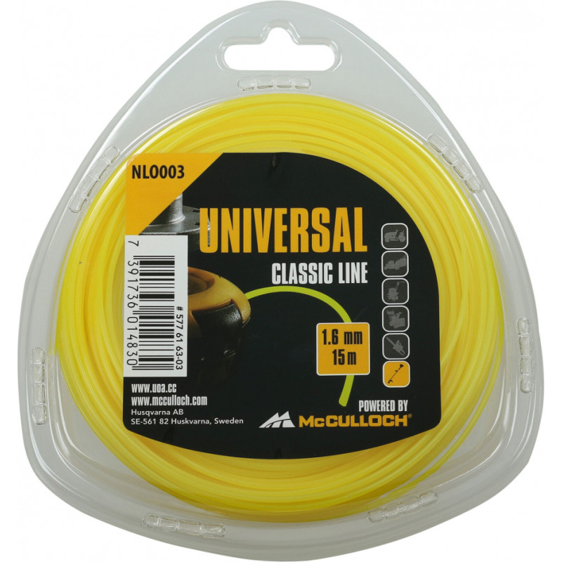 Mcculloch Trimmera aukla 1.6mmx15m apaļa