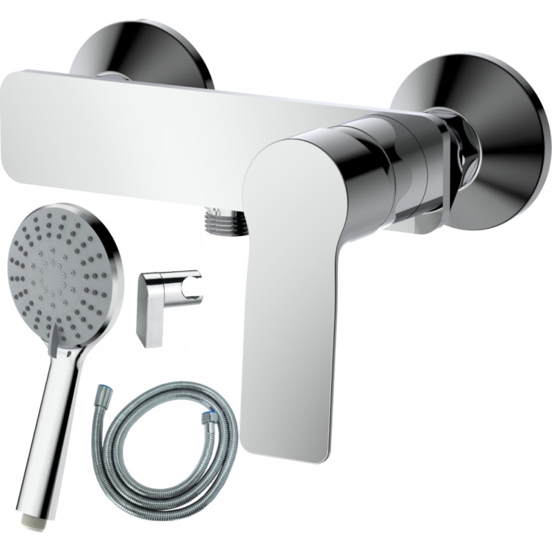 AB Jaucējkrāns dušas AB BRUCE, ar dušas komplektu, hromēts