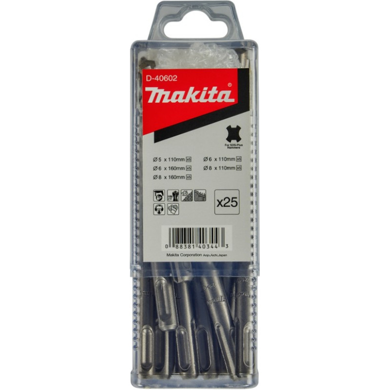 Makita Accessories 25 daļu urbju komplekts MAKITA SDS+