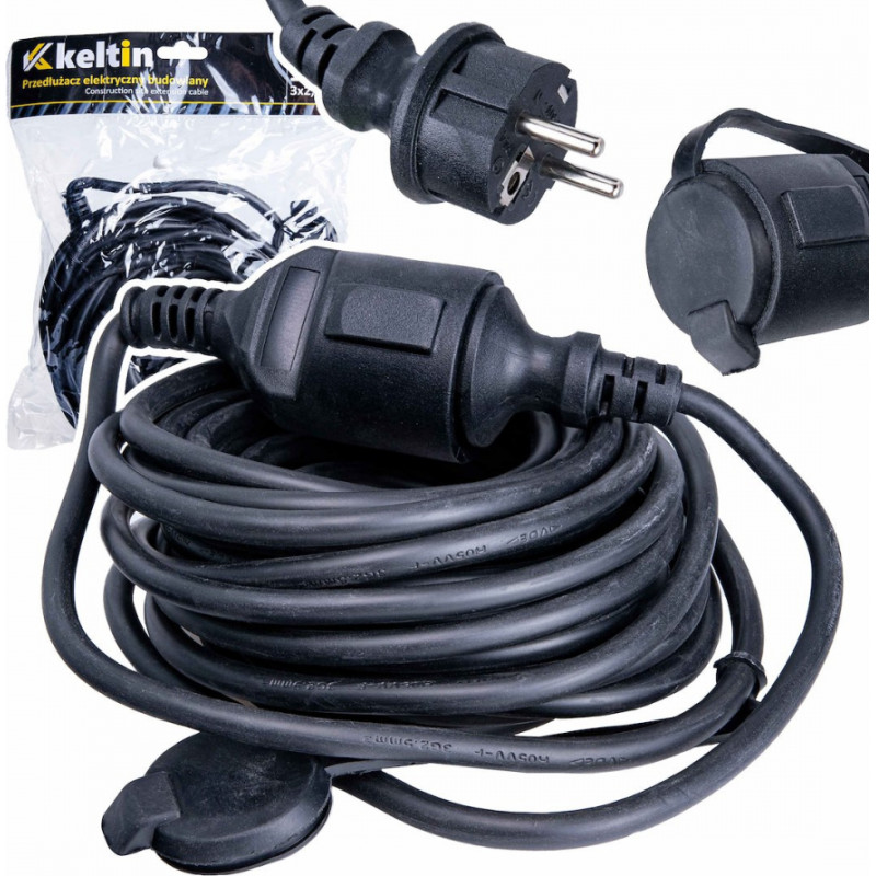 Geko Būvniecības vietas pagarinātājs 10m, Keltin, K00220, IP44, 3x2.5 mm²