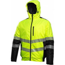 Hogert MILA izolēta brīdinājuma jaka HOGERT HT5K347-XL OXFORD 300D PU pārklājums 180 g/m² dzeltena XL