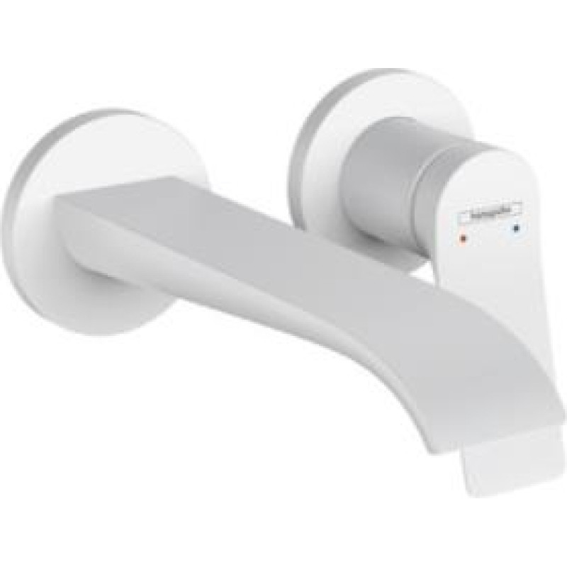 Hansgrohe izlietnes maisītāja Vivenis virsapmetuma daļa, 2 MC, iztece 195 mm, no sienas, matēta balta