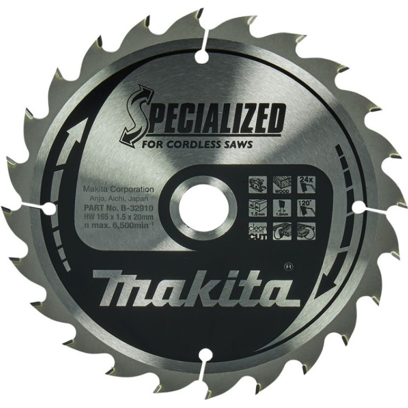 Makita Accessories Griešanas disks MAKITA 165x1,5x20mm Z24 20°