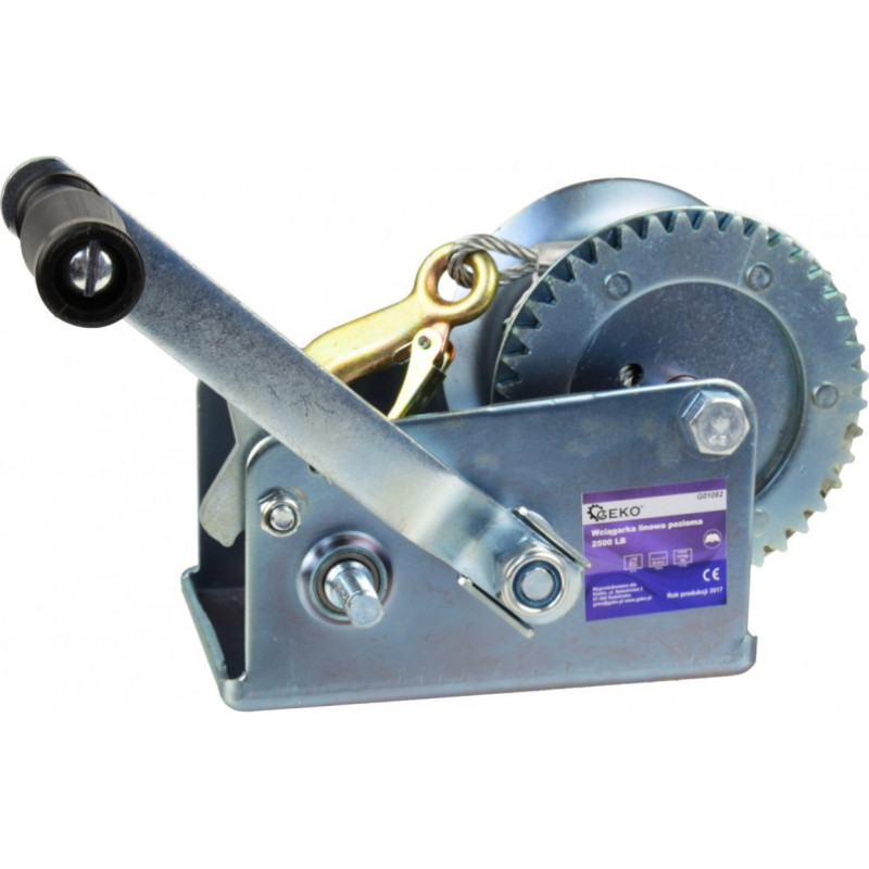Geko Rokas vinča 2500LB/1150kg, 10m stieples virve, G01082 GEKO