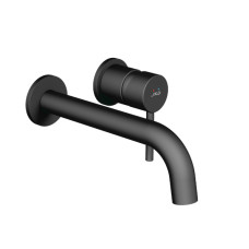 Jika iebūvējamais izlietnes maisītājs Mio, no sienas, 2 maisītāja caurumi, melns matēts