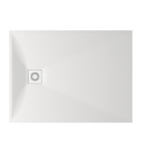 PAA dušas paliktnis Lettera, 900x1200 mm, ar priekšējo paneli un kājām, sifonu, balts akmens masas