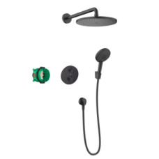 Hansgrohe iebūvējama dušas sistēma ar  termostatu Ecostat S Croma 280 1jet, matēta melna