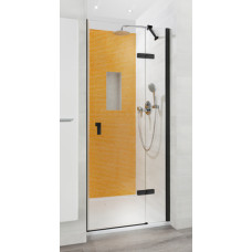Huppe dušas durvis stūrim/nišai Concept 400, 900 mm, h=1970, labā puse,  melns/caurspīdīgs stikls AP