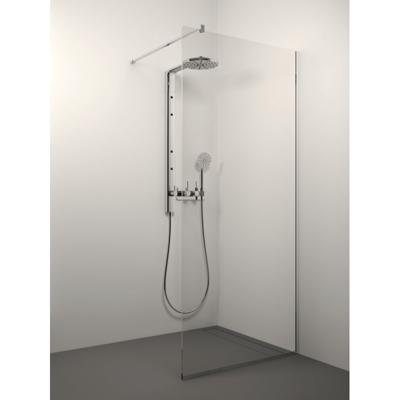 Stikla Serviss dušas siena Kaira, 600 mm, h=2000, hroms/caurspīdīgs stikls