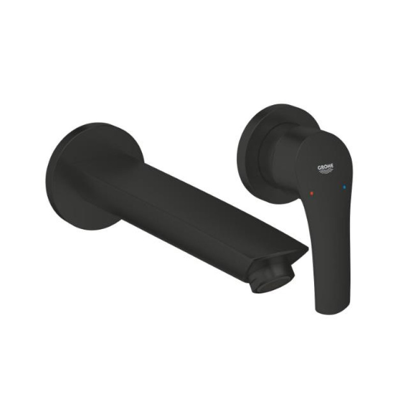 Grohe izlietnes maisītāja Eurosmart virsapmetuma daļa, 2MC, iztece 211 mm, no sienas, matēta melna