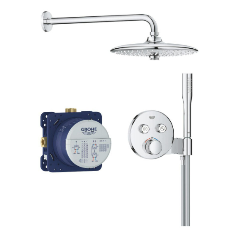 Grohe iebūvējamais dušas termostata komplekts Grohtherm Smartcontrol/Euphoria 260, hroms