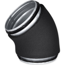 Europlast izolēts līkums metāla, 45°- Ø125mm ar gumijām, presēts, izolācija 19mm