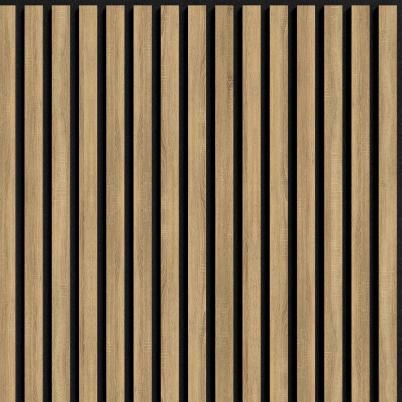 Illi Marcato Akustiskais sienas panelis, finierēts, melns filcs, 600x3000x18mm, ozols