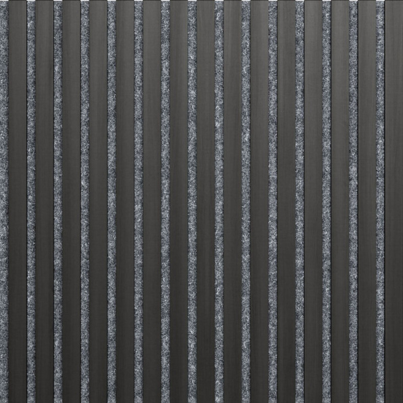 Illi Marcato Akustiskais sienas panelis, finierēts, pelēks filcs, 600x3000x18mm, melns ozols