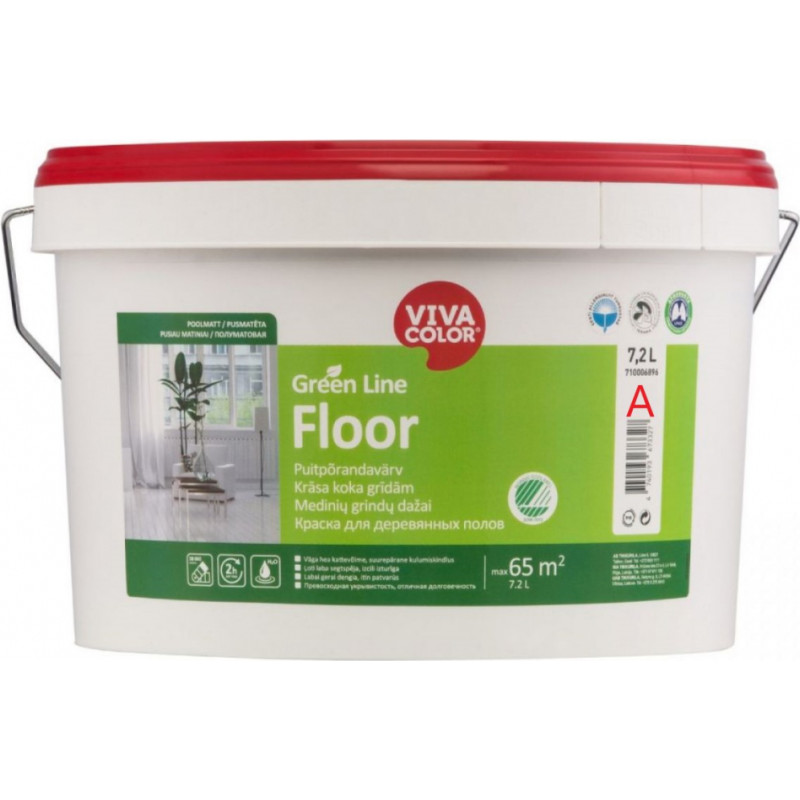 Vivacolor Floor Krāsa koka grīdām, pusmatēta, bāze A, 7,2L