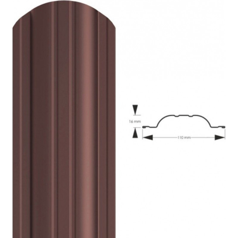 Hanbud Polo PMx2 Profilēta metāla žoga štaketas, brūnas (RAL8017), 1.50m