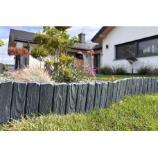 Dekoratīvā zāliena apmale WOOD 58 × 12,5 cm, antracīta / gab