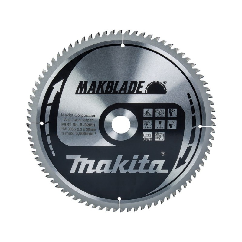 Makita Accessories Koka griešanas disks MAKITA 305x30x2,3mm 80T 5°