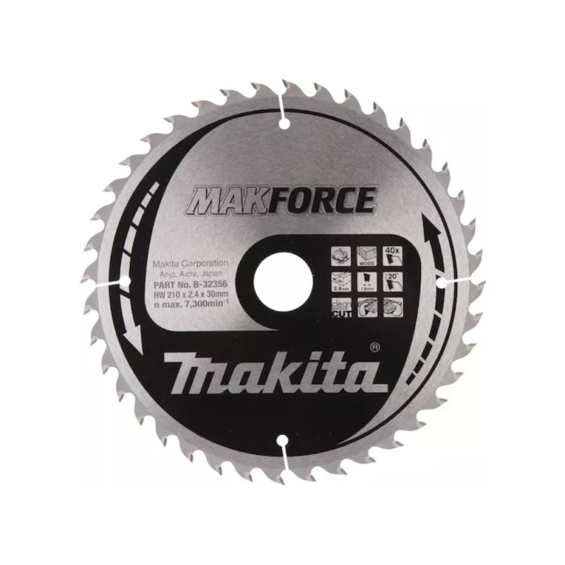 Makita Accessories Griešanas disks kokam MAKITA 210x30x2,4mm 40T 20°