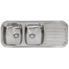 Reginox virtuves izlietne Regent 30 Lux (R), divas bļodas ar plauktu, 1190x480 mm /kastē/