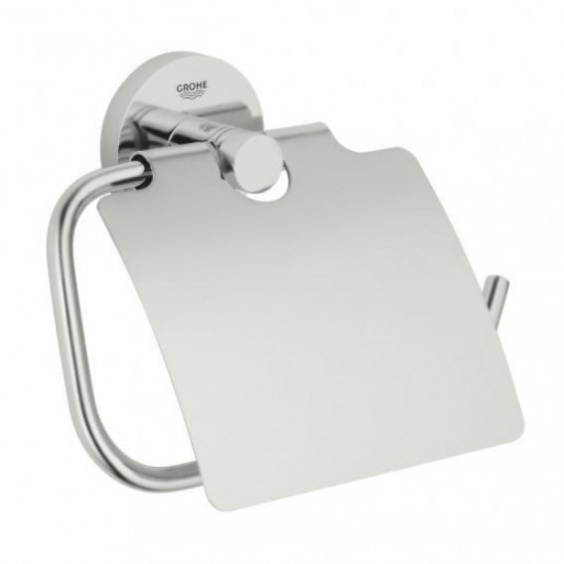 Grohe tualetes papīra turētājs ar vāciņu Essentials New, supersteel