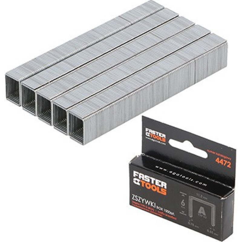 Faster Tools Skavas skavotājam 6mm (1000gab.) tips 53, kartonā
