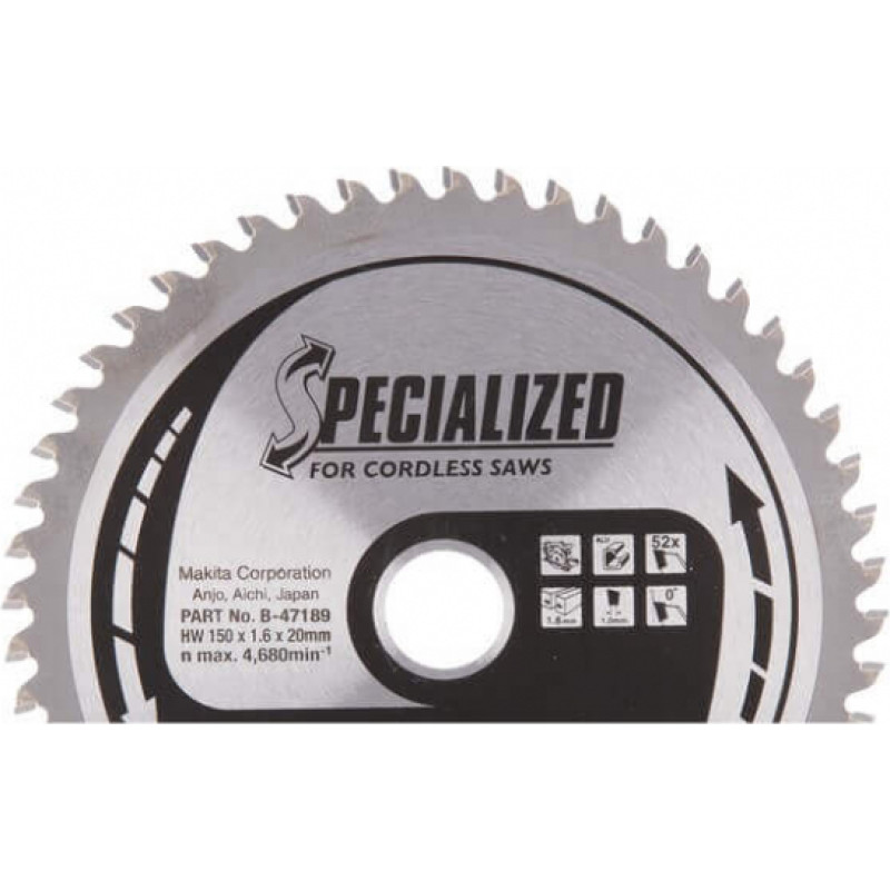 Makita Accessories Zāģripa alumīnijam MAKITA 150x20x1,6mm 52T