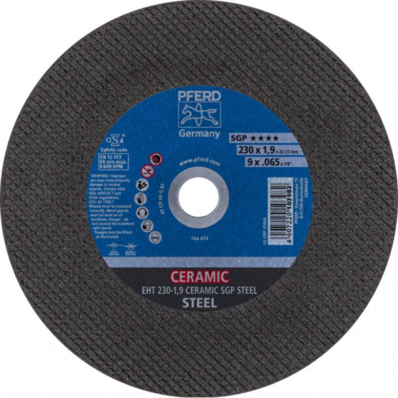Pferd Griezējdiski PFERD EHT 230-1,9 Ceramic SGP Steel