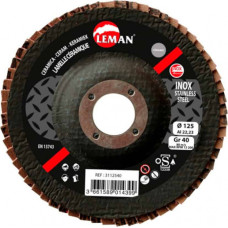 Leman Slīpējamais disks lapiņu 125mm G40 keramika Leman