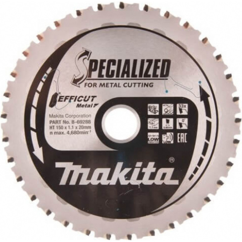 Makita Accessories Zāģripa metālam MAKITA Efficut 150x20x1,1mm Z33