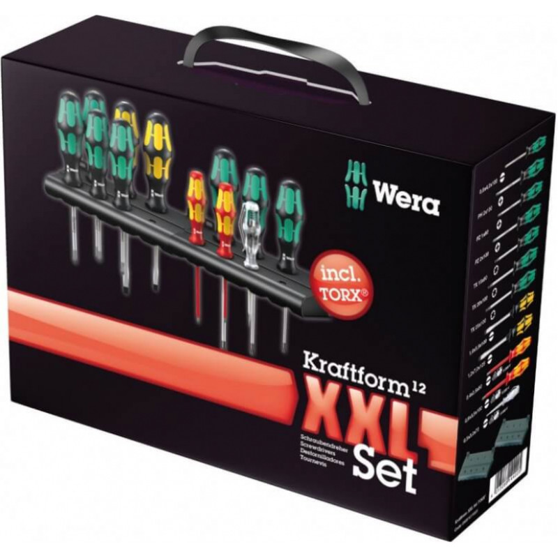 Wera 12 skrūvgriežu komplekts WERA Kraftform XXL