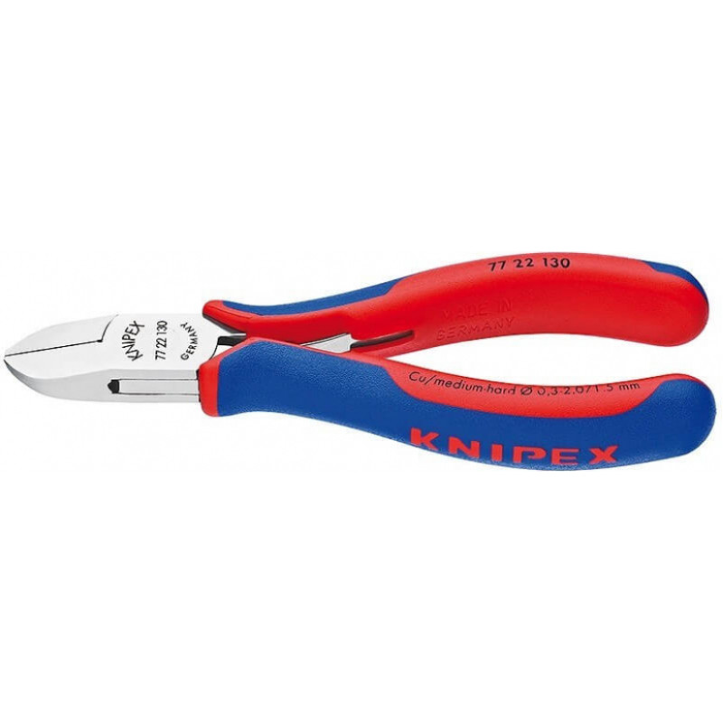 Knipex Elektriķu asknaibles 130 mm, divkomponentu rokturis, Knipex