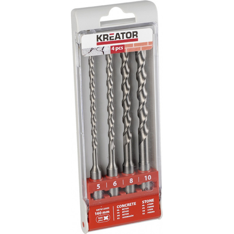Kreator Urbju SDS komplekts betonam 5, 6, 8, 10x160mm 4gab. Kreator