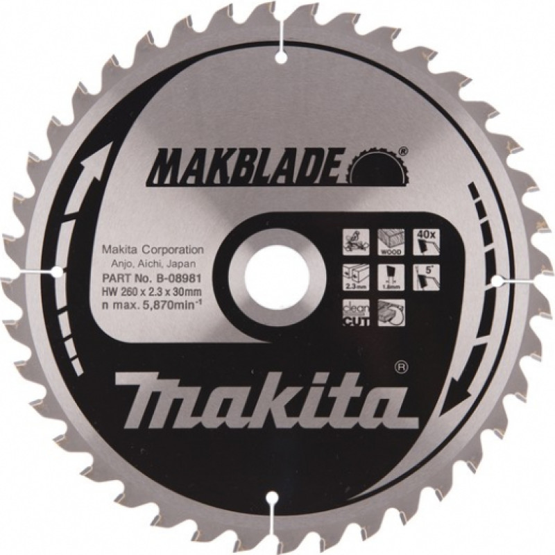Makita Accessories Zāģripa MAKITA 260x30x2,3 mm
