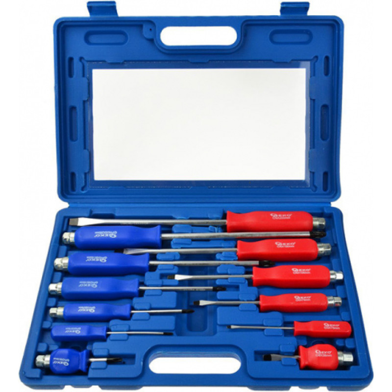 Geko Skrūvgriežu komplekts ar ārējo kvadrātu CrV (12gab.) Geko